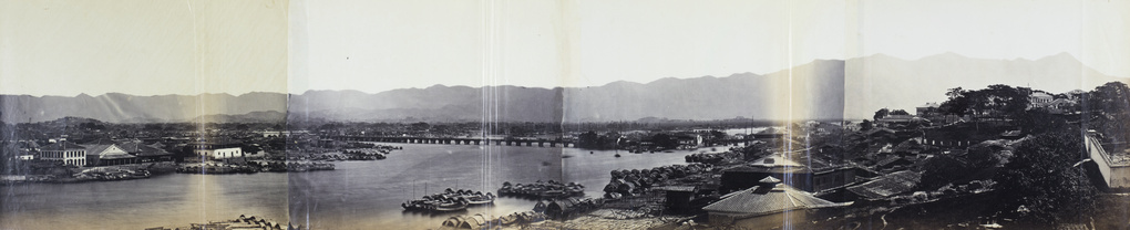 Figure 4. Panorama of Nantai island and Wanshou Qiao (meaning ‘the Bridge of Ten Thousand Ages’), Fuzhou. Found in the album of John Gurney Fry.